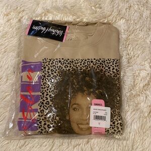 Whitney Houston NWT Small band sweatshirt!  Tan color with great accent colors!